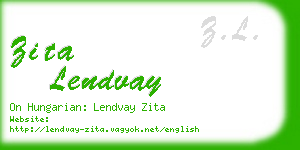 zita lendvay business card